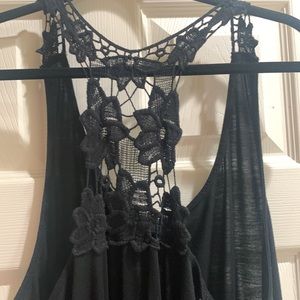 Mossimo Black Maxi Dress with Lace Back XL/XXL